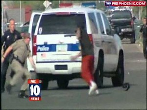 Cops flip bad guy in takedown