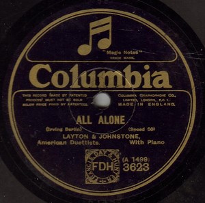 Layton & Johnstone - All Alone / Don't Put The Blame On Me