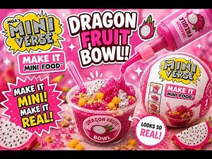 Making the Mini Verse Dragon Fruit Bowl! 🩷✨ | Make It Mini Food #makeitminiverse #miniverse #crafts