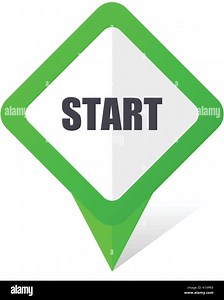 Start green square pointer vector icon in eps 10 on white background with shadow Stock Vector Image & Art - Alamy