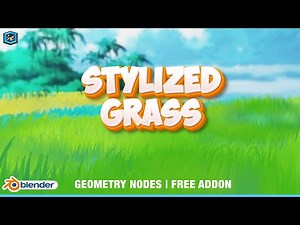 Create Stylized Grass in 1 minute in Blender | Geometry Nodes | Free Addon | Shift 4 Cube