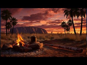 3 Hours Australian Outback Ambience | Uluru Sunset, Didgeridoo & Desert Winds — Study, Focus, Relax