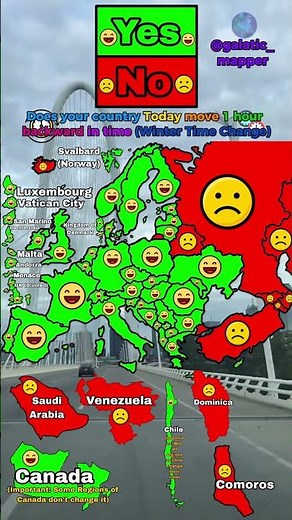 European Countries that Today are 1 hour backward in time