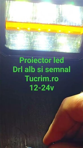 🚘 Proiector Auto LED Universal cu DRL Alb și Portocaliu | 12V–24V ⚡