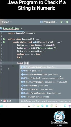 Java Program to Check if a String is Numeric #coding #logicprogramming #codeoptimization #programm