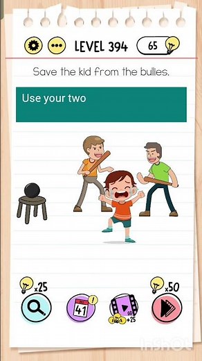 Brain Test: Level 394. Save the kid from the bullies. #brainteasers #games #braintest #braingames