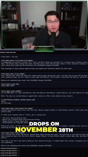 SWGoH Triple Drops Alert, Hoard for November 28!