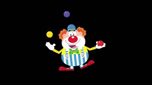 Download Funny Clown Cartoon Character Juggling With Balls. 4K Animation Motion Graphics Without Background for free