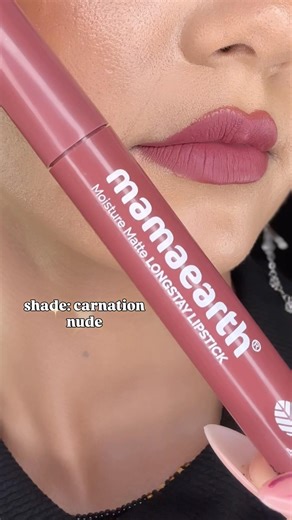 Mamaearth moisture matte long stay lipstick (shade: carnation nude) #beauty #lipstick #shortoftheday