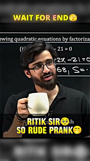 Ritik sir so rude prank🥺 #viral #ritiksir #rude #behaviour #emotional #sad #crying #classclip #pw