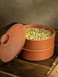 Village Decor terracotta sprout box (2 container with clay lid)