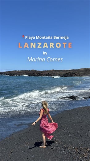 Playa Montaña Bermeja x @marinacomes On the beaches of Lanzarote, autumn looks just like this 🏖️ ... #Lanzarote #CanaryIslands #latitudeoflife #beach | Canary Islands