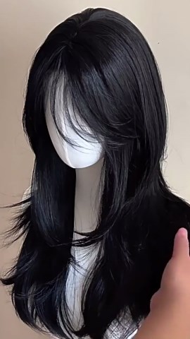 Center Part Layered Long Straight Full Wig: Heat Resistant Synthetic Hair, Daily Wear for Women, Natural Realistic Gift for Her - Etsy