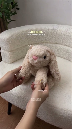 This Little Bunny Is Too Cute To Ignore 🐰🎀 #plushie #rabbitplush #kidstoys