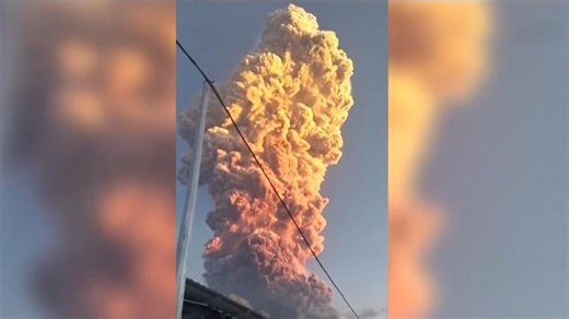 Volcano erupts in Indonesia causing 10km high ash cloud