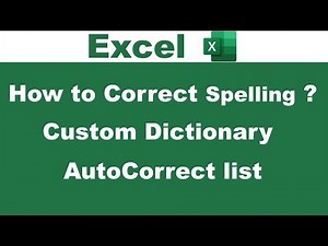 Correct Spelling Mistakes in Excel