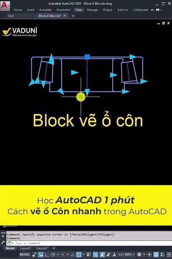 Block vẽ ổ đũa côn siêu nhanh trong AutoCAD