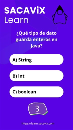 Quiz: ¿Qué tipo de dato guarda enteros en Java? #junior #sacavix #learn