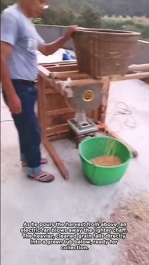 An Ingenious Way to Clean Harvested Grain