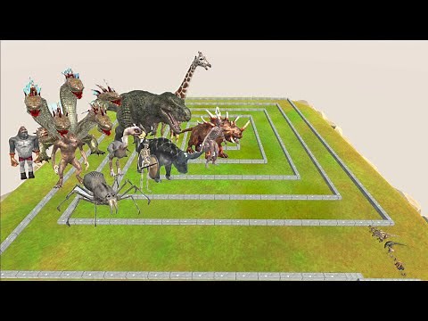 ARBS Speed Race. Course to the center of the whirlpool! | Animal Revolt Battle Simulator