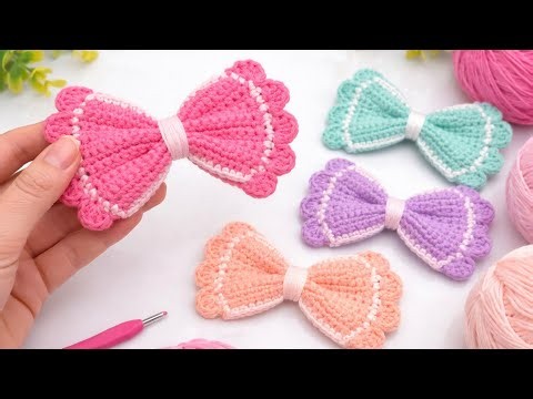 🎀Cute Crochet Bow✨Easy Tutorial💖Beginner Friendly#crochetforbeginners#crochetwithnimmi #crochetideas