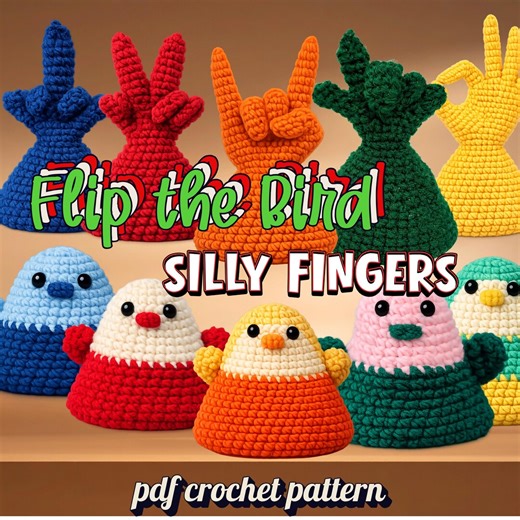 Flip the Bird Amigurumi Crochet Pattern, Silly Finger Gestures Crochet Toy, Beginners Crochet PDF - Etsy