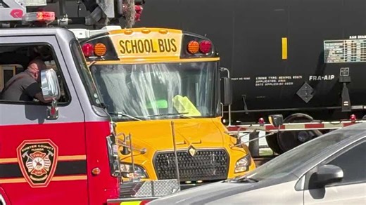 Video shows train striking rear of Sumter County school bus carrying children