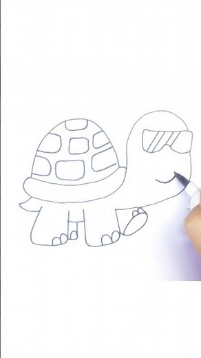 How to draw a super cool turtle wearing glasses #drawing