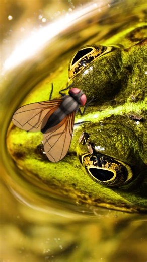 Fliegen fliegen auf Frosch 🐸🪰 #shorts #frosch #fliege #fly #frog