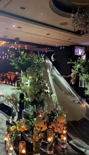 Elegant Wedding Ceremony with Bride and Groom