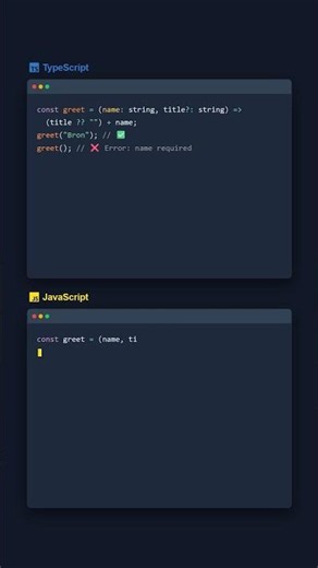 Optional Parameters — TypeScript vs JavaScript