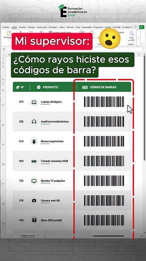 Organiza tus inventarios creando códigos de barra a todos tus productos. 😎 #excel