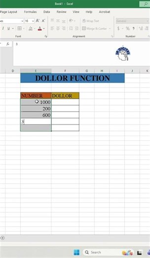 Excel DOLLAR Function in 10 Seconds 💰 | Convert Numbers to Currency Format #exceltips #excel
