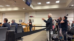 Community members burst into song to oppose @flocksafety during a Berkeley City Council meeting tonight. Officials are expected to vote tonight on the Flock contract. #berkeley #flock
