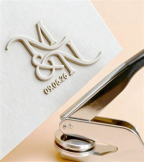 Custom Monogram Wedding Embosser -wedding Initial Monogram Metal Seal Stamp, Wedding Stationery, Wedding Envelop Embosser, Logo Stamp - Etsy
