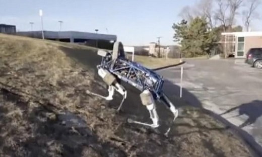 Robot dog 'Spot' shows off agility – video