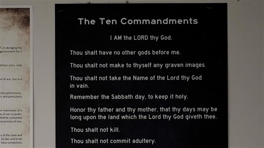 A mandate to display the Ten Commandments in Texas classrooms receives a mixed response