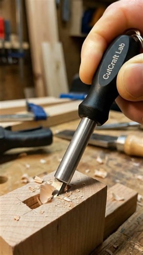 Tiny Tool Cutting Clean Mortises Like a Pro! 🔧🔥 #diytools #art #tools4life