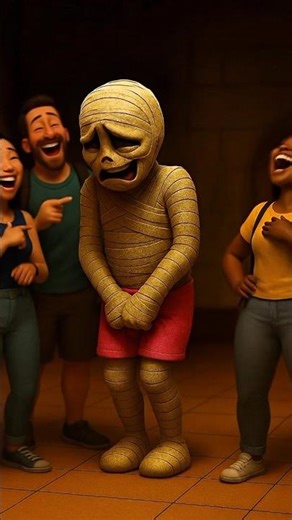 what's behind mummy's bandages,unexpected #shorts #animation #horror #comedy