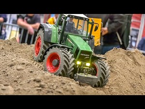 Experience the Thrill of RC Trucks and Tractors in Action at a Construction Site
