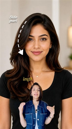 Proof that moving your hair 2 inches can be a game changer🫢 #hairstyle #hairtutorial #haircut