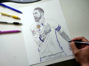Sergio Ramos Pen Drawing - Real Madrid