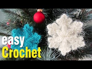 Easy Crochet: How to Crochet a Snowflake for beginners. Puff stitch Snowflake pattern & tutorial.