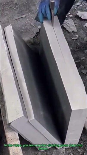 Slate Splitting: How Workers Precisely Divide Green Slate Into Tiles!