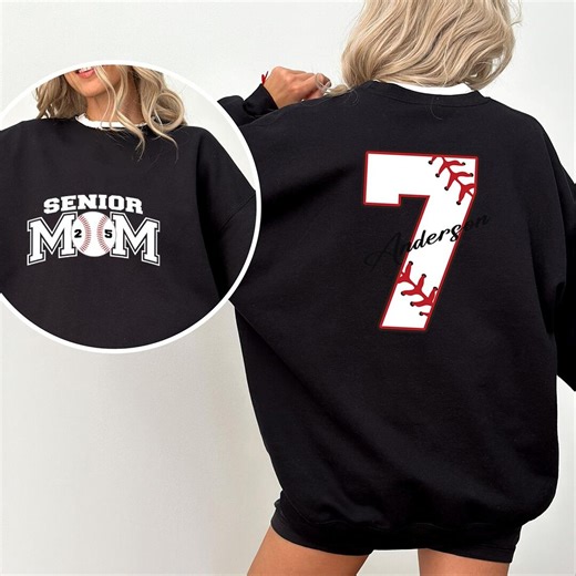 Custom Senior Baseball Mom Sweatshirt, Personalized Baseball Mom Sweater, Class of 2026 Senior Mom Graduation Gift - Etsy