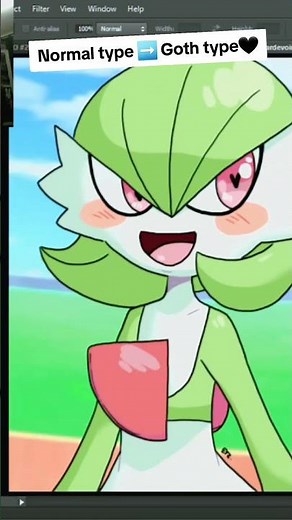 #shorts Drawing Gardevoir Pokémon — and turning her GOTH 🖤✨