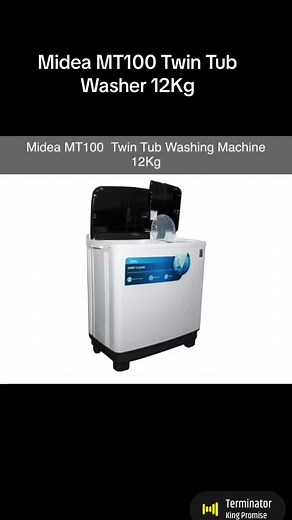 Midea Twin Tub Washer MT100 MT100 * Durable Body More durable hard to be dented *Higher Back Control Panel Best viewing angle for better user experience * Large Knob Easy to operate and recognize functions displayed * Comes in 7kg, 12kg and 14kg, Prices are 1,999.00, 2599.00 , 2855.00 Ghana Cedis respectively.