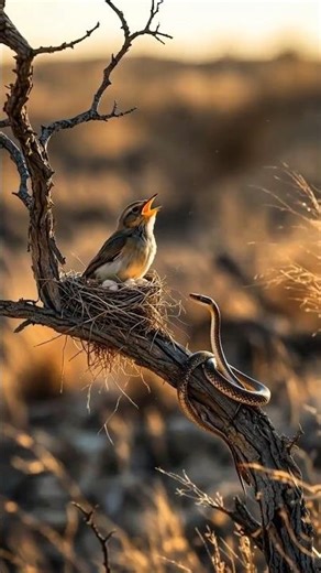 Dangerous Snake Attacking Bird Nest