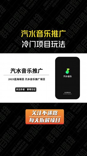 汽水音乐推广项目，详细玩法教程，任务接单入口