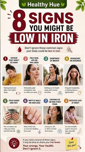 8 Warning Signs Your Body May Be Low in Iron | Don't Ignore These Symptoms ! 🩸
